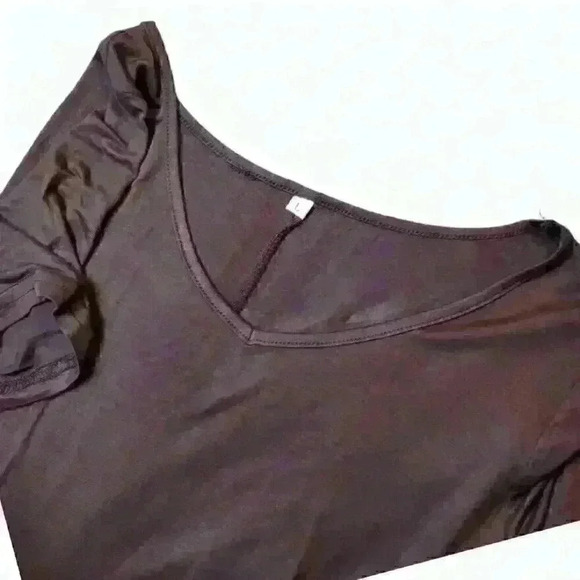 LOT of 2 Woman's Dresses CHOCOLATE BROWN & BURGANDY RED Short Sleeve STRETCH M/L - Picture 9 of 9